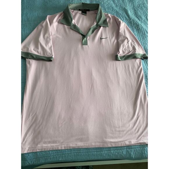 Mens Tiger Woods Collection Nike Polo Pink  Size XL Pre Owned - Picture 1 of 6